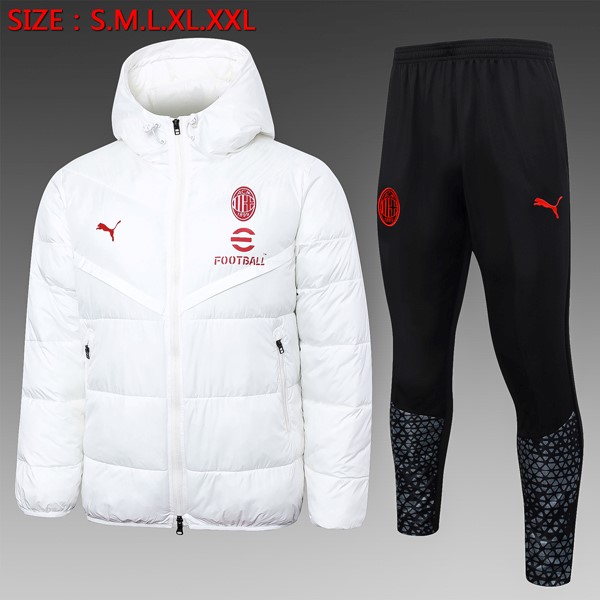 Abrigo Plumón AC Milan Conjunto Completo 2024/25 Blanco